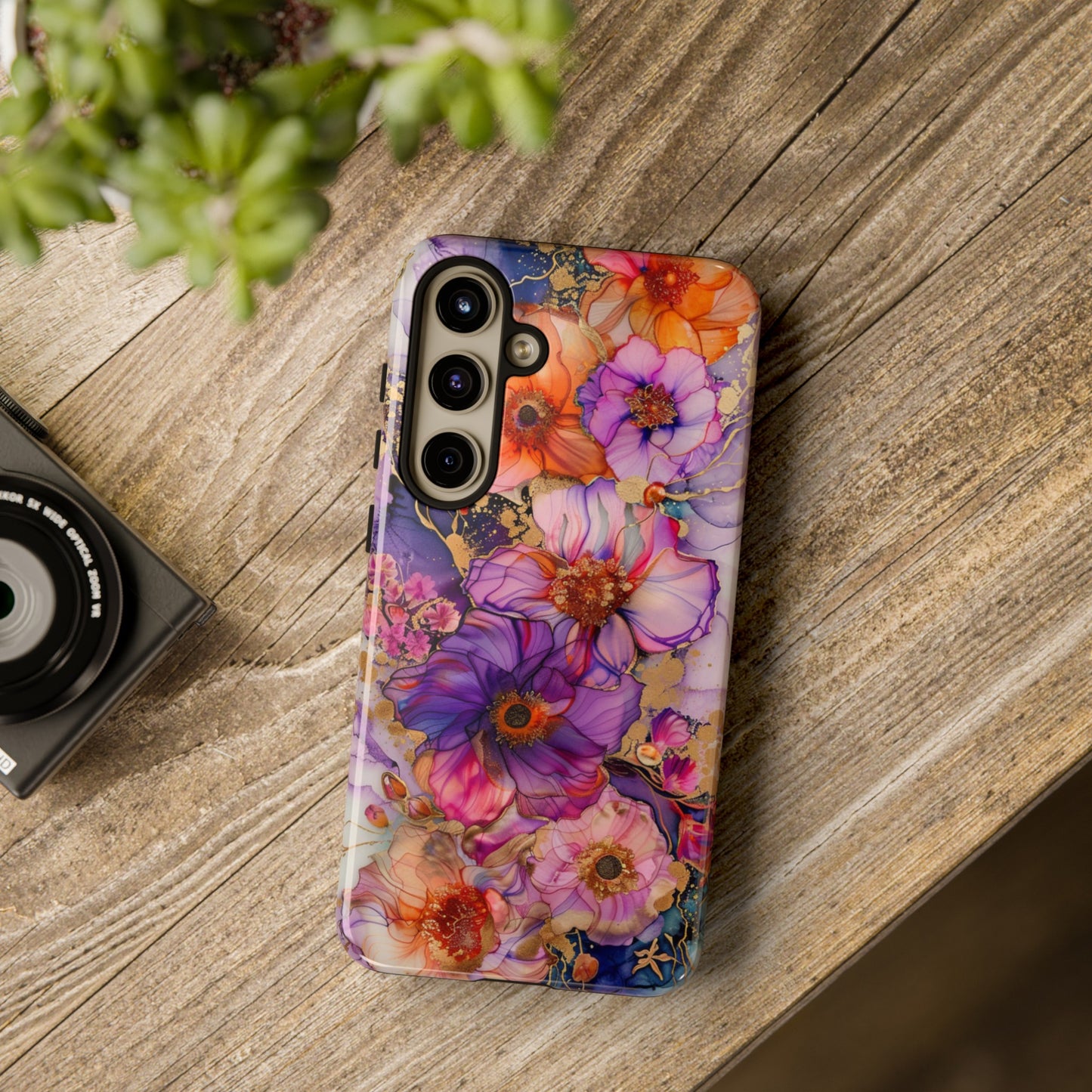 Elegant floral watercolor phone case for iPhone 15