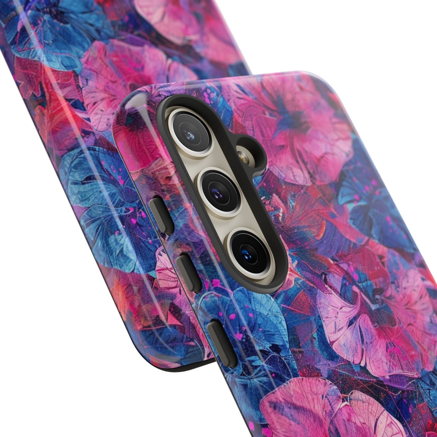 Magenta and Blue Color Floral Explosion Phone Case