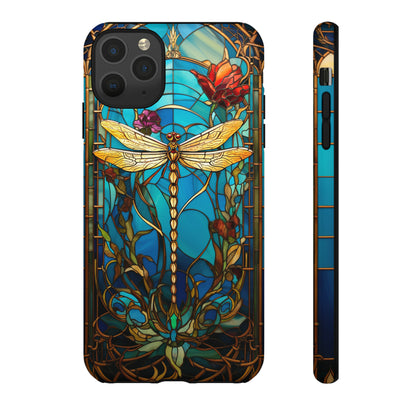 Vintage Art Nouveau Stained Glass Dragonfly Phone Case