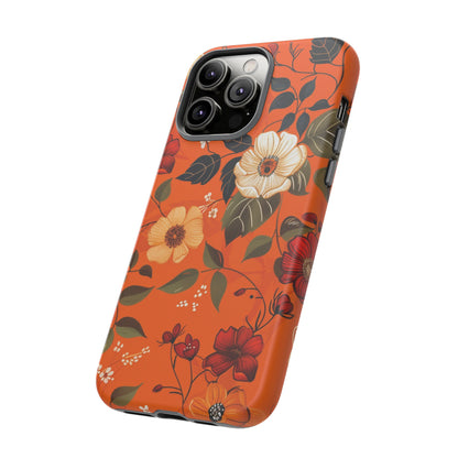 Orange Floral Phone Tough Case