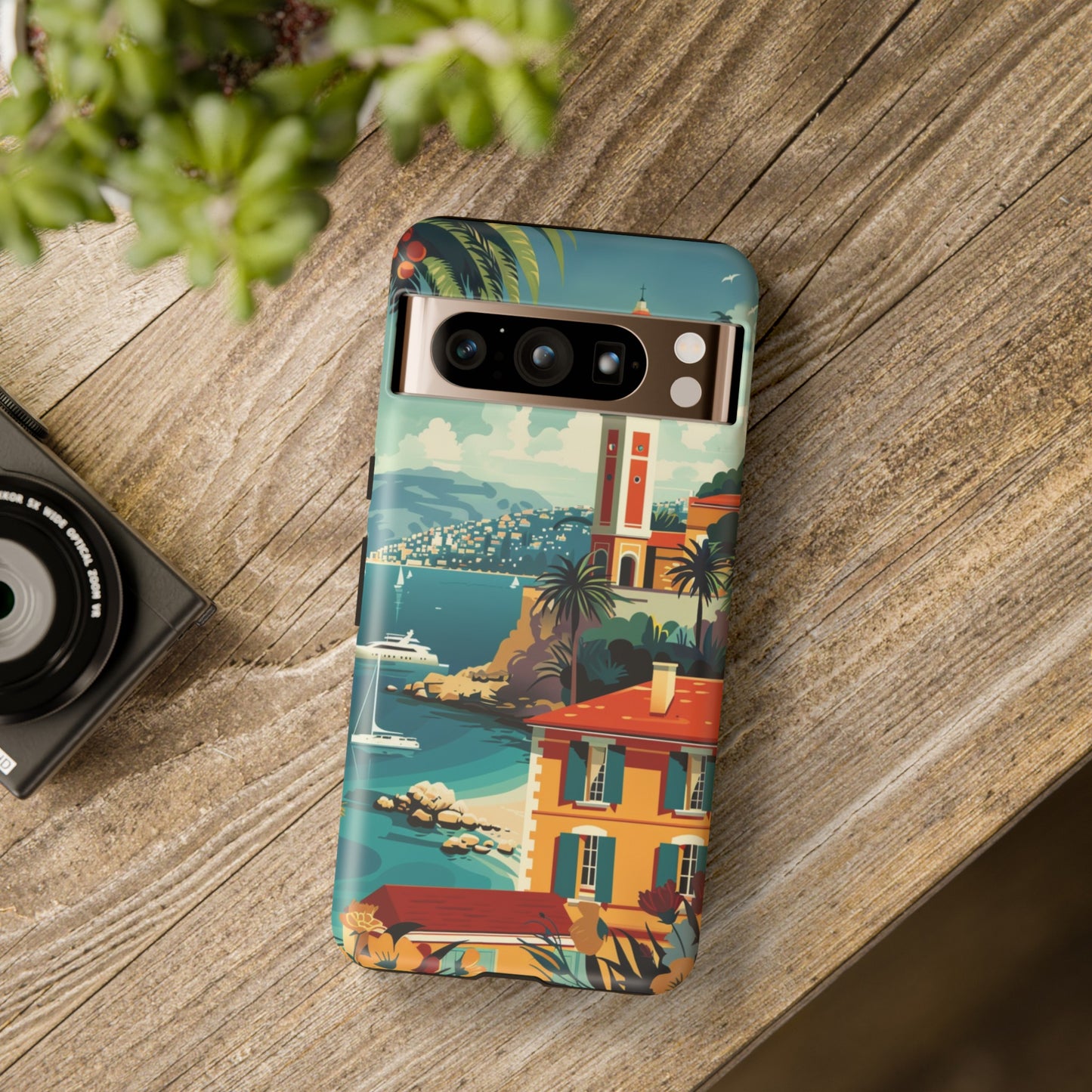 Midcentury French Riviera Landscape Painting Phone Case