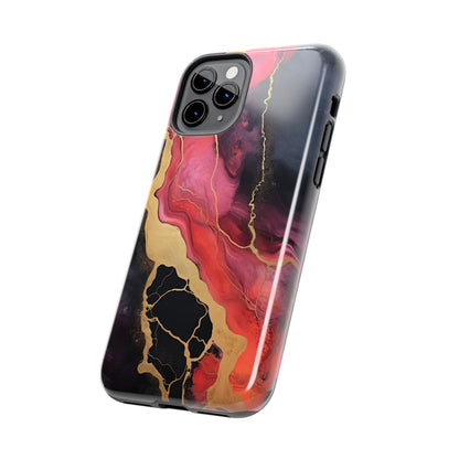 Marbled Dark Lava flow Phone Case | Embrace the Mesmerizing Multicolor Art