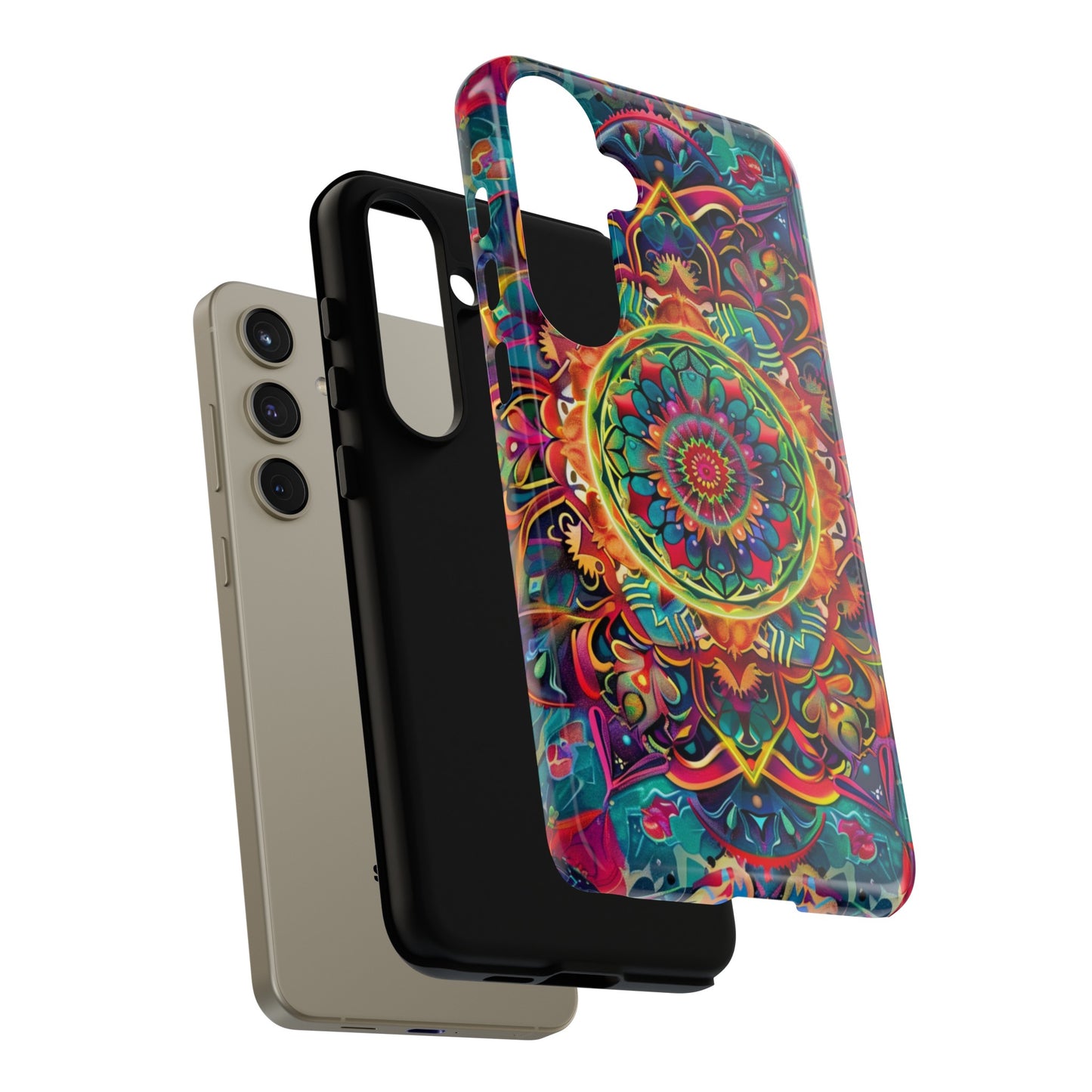 Cosmic Stained Glass Mandala Phone Case