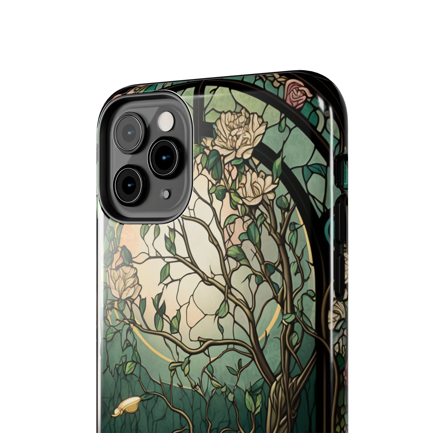 Retro Radiance: Stained Glass Floral Phone Case | Vintage Aesthetic for iPhone Models