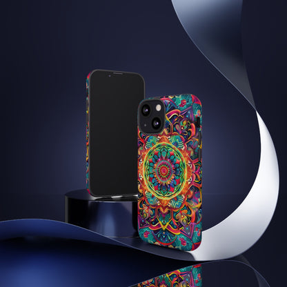 Cosmic Stained Glass Mandala Phone Case