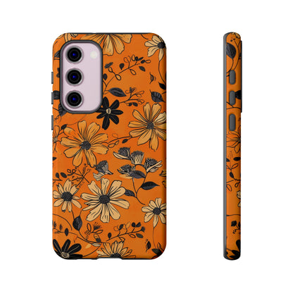 Orange Floral Phone Case Cute Summer Flower Aesthetic