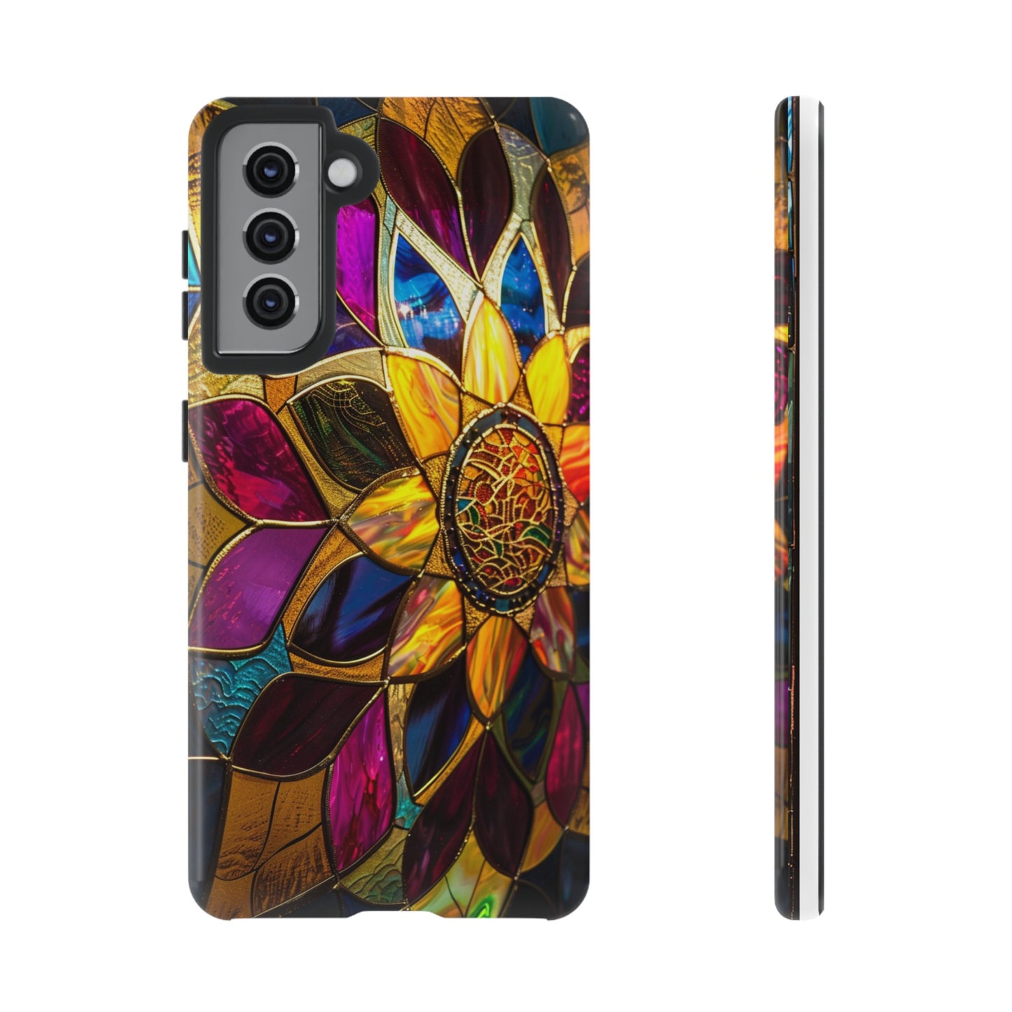 Cosmic Stained Glass Mandala Phone Case