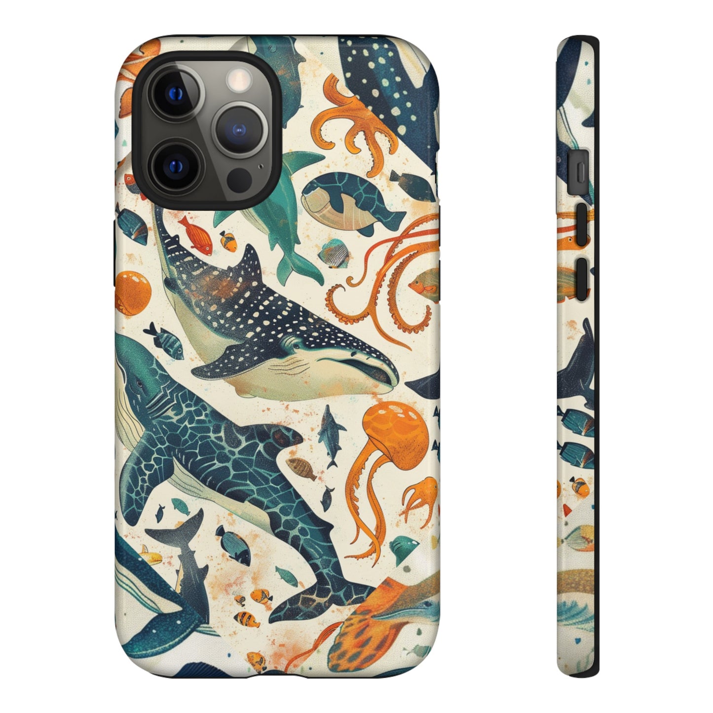 Undersea World Shark, Turtle, Manta Ray Phone Case