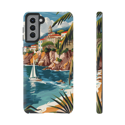 Midcentury French Riviera Sailboat Painting Phone Case