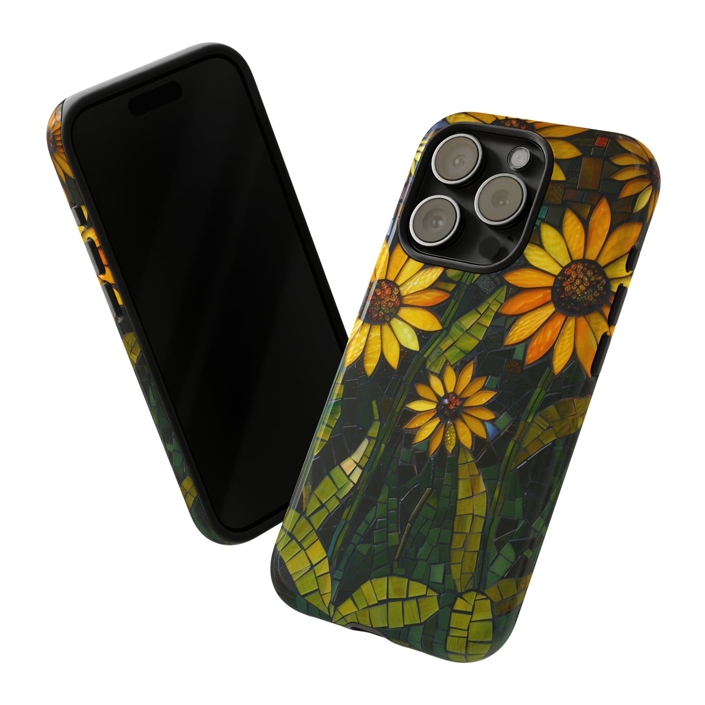 Yellow and Gold Daisy Mosaic Stained Glass Phone Case