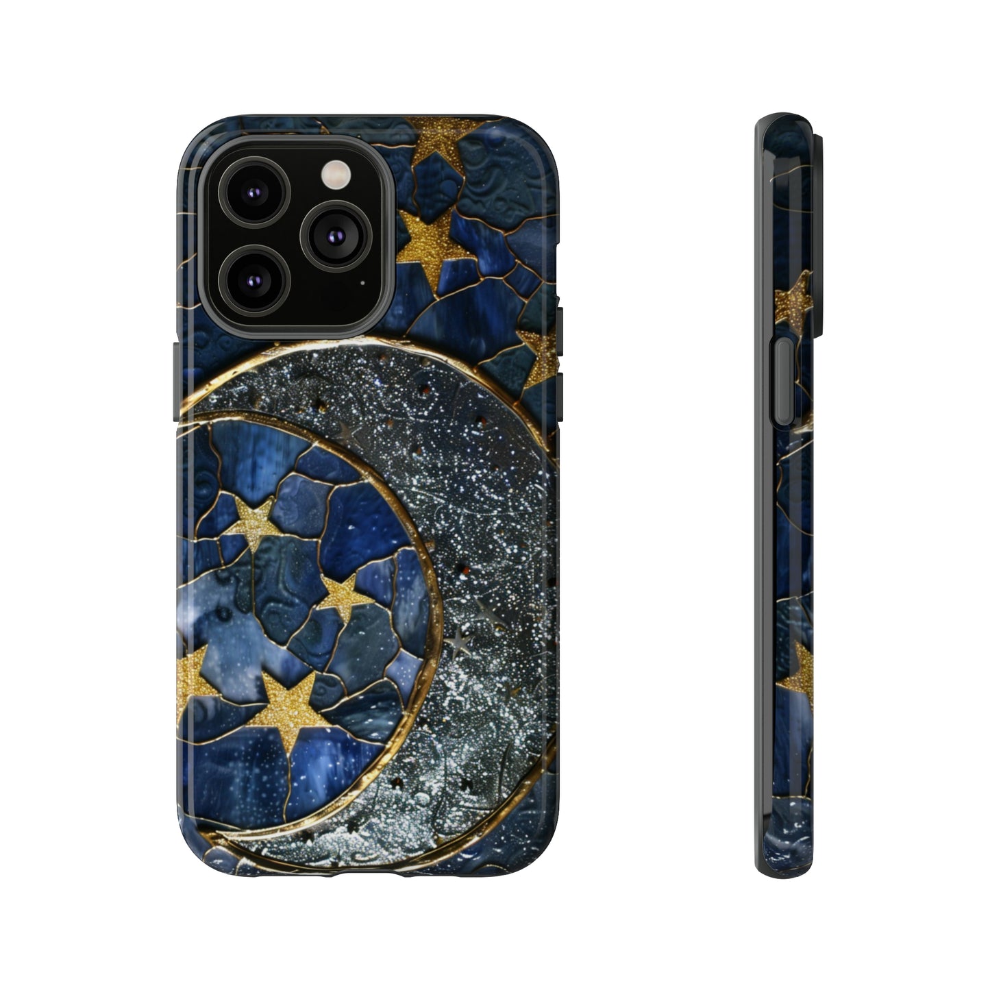 Moon Stars Stained Glass Starry Night Phone Case