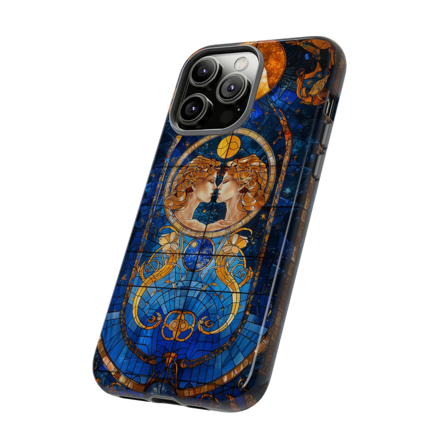 Gemini Astrology Stained Glass Phone Case