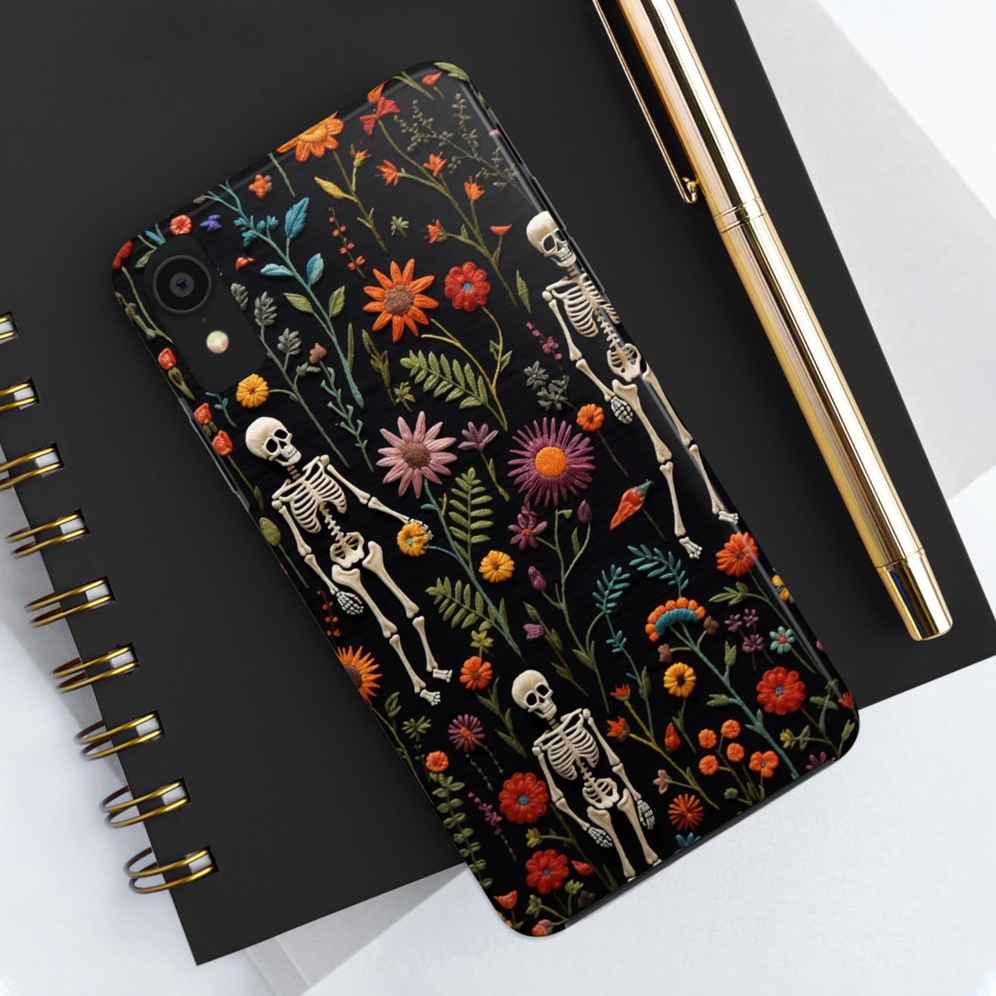 Skeletons in the garden Halloween Embroidery Phone Case