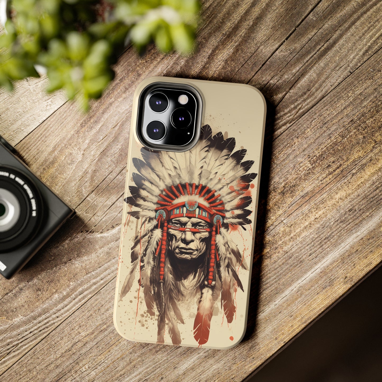 Proud Heritage: Native American Chief Headdress | Iconic Tribal iPhone Case for Models 11 through 14 Pro Max