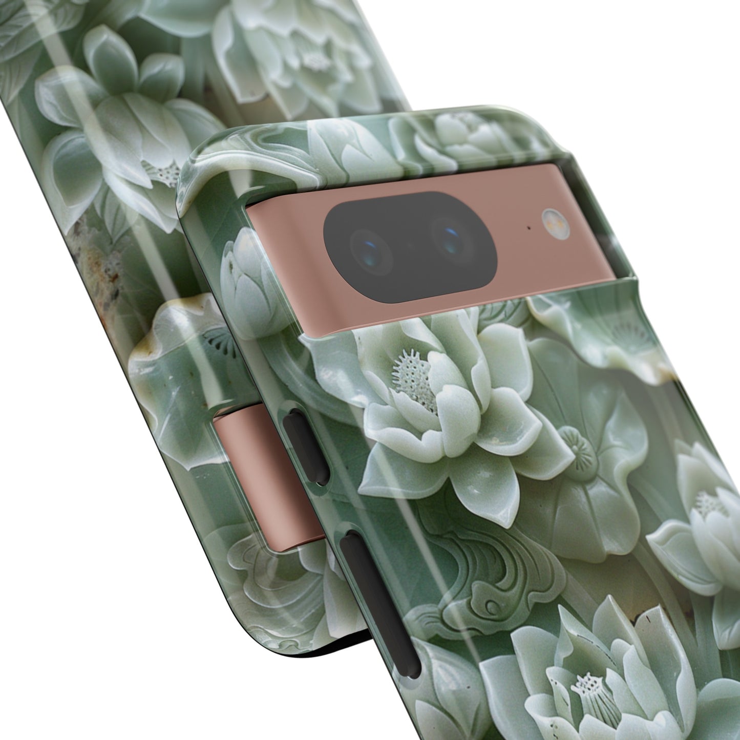 Green Jade Lotus Floral Art Phone Case