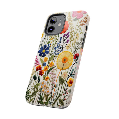 Wildflowers Floral Embroidery iPhone Case