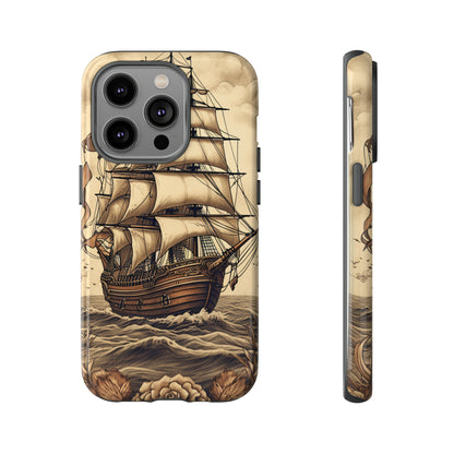 Vintage Tattoo Style Pirate Ship Phone Case