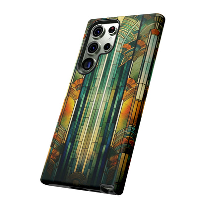 Art Deco Stained Glass floral Phone Case for iPhone 15, 14, Pro Max, 13, 12 & Samsung Galaxy S23, S22, S21, Google Pixel