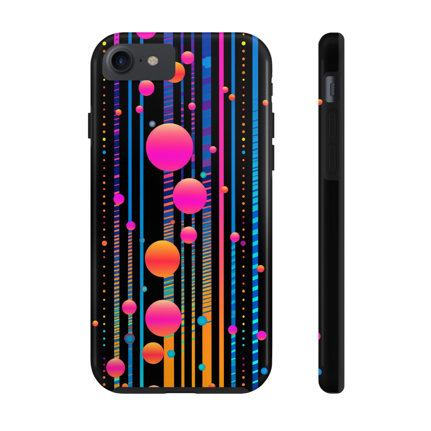 Experience a Blast from the Past: Retro Psychedelic Bubbles Tough Case for Apple iPhone Models