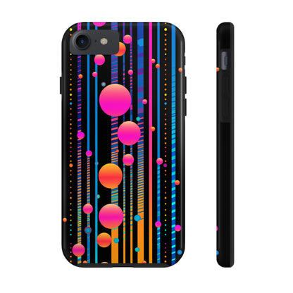 Experience a Blast from the Past: Retro Psychedelic Bubbles Tough Case for Apple iPhone Models