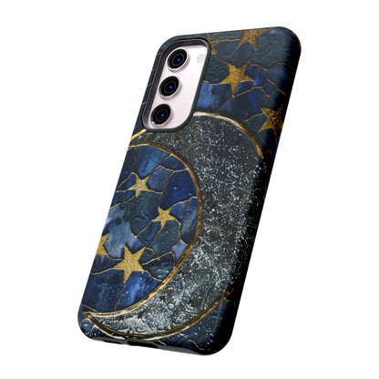 Moon Stars Stained Glass Starry Night Phone Case