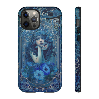 Blue Floral Art Nouveau Style Phone Case