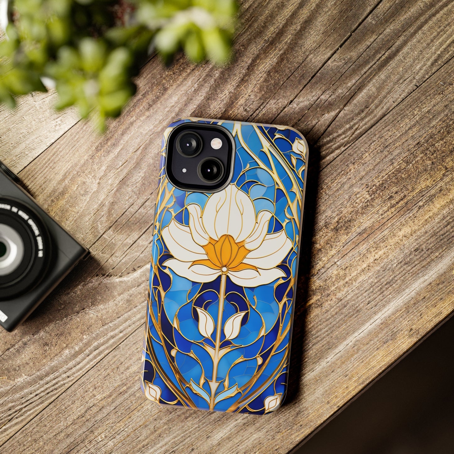 Art Deco Stained Glass iPhone Case | Vintage Floral Glamour, iPhone Case for Models 11 through 14 Pro Max