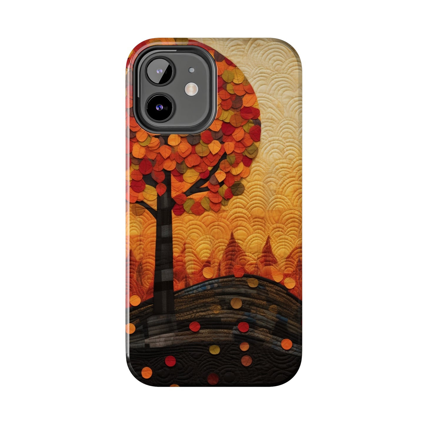 Autumn iPhone 15 Case, Forest Embroidered Style Phone Case | Cottagecore Fairytale Design | iPhone & Samsung | Boho Retro Vibe