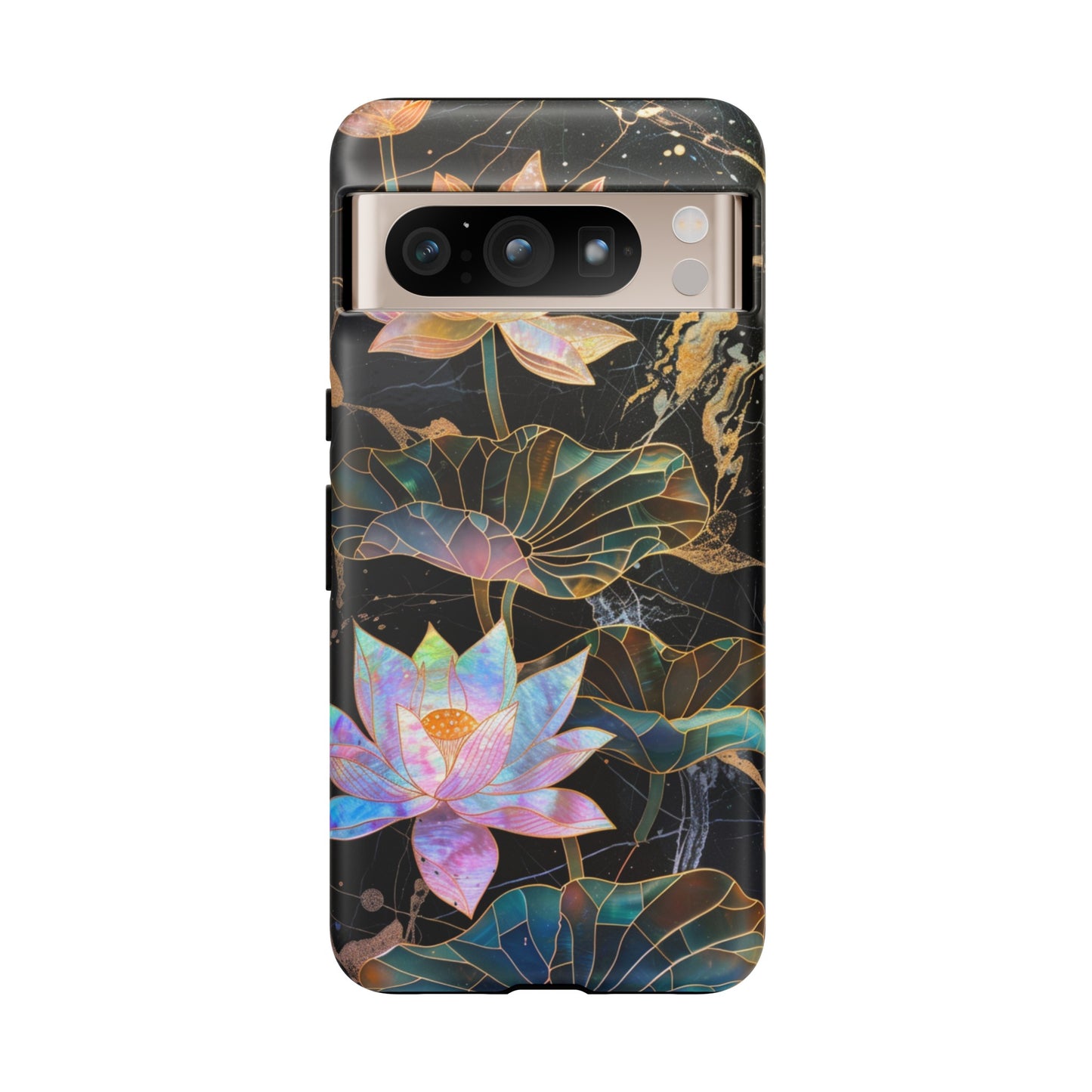 Zen Stained Glass Lotus Floral Design Phone Case