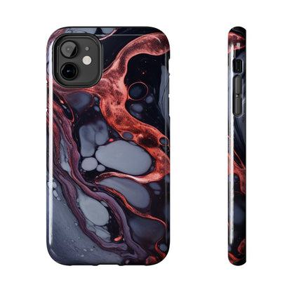 Marbled Dark Lava Flow Phone Case | Embrace the Vibrant Magma Vibes