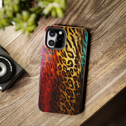 Kaleidoscopic Wild: Psychedelic Rainbow Leopard Print | Dazzling iPhone Case