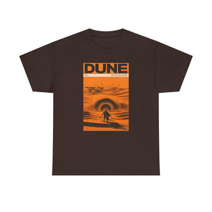 Retro Dune Sandworm Desert Sci Fi Book Cover Style T Shirt Epic Space Tee
