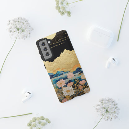 Chiyogami Floral Tough iPhone Case Galaxy S23 S22 S21 S20 Plus Ultra | Iphone 14 13 12 11 8 Pro Max Mini | Pixel 7 6 Pro 5 | Japanese Boho