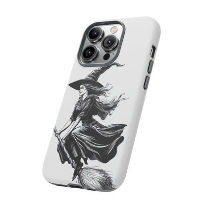 Vintage Halloween Witch on a Broom Spooky Phone Cover