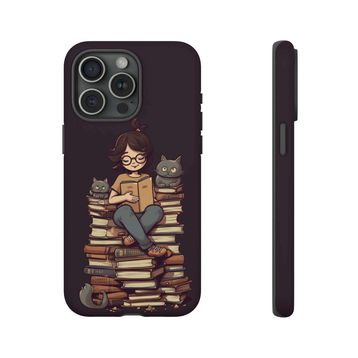 Cats and Books Phone Case