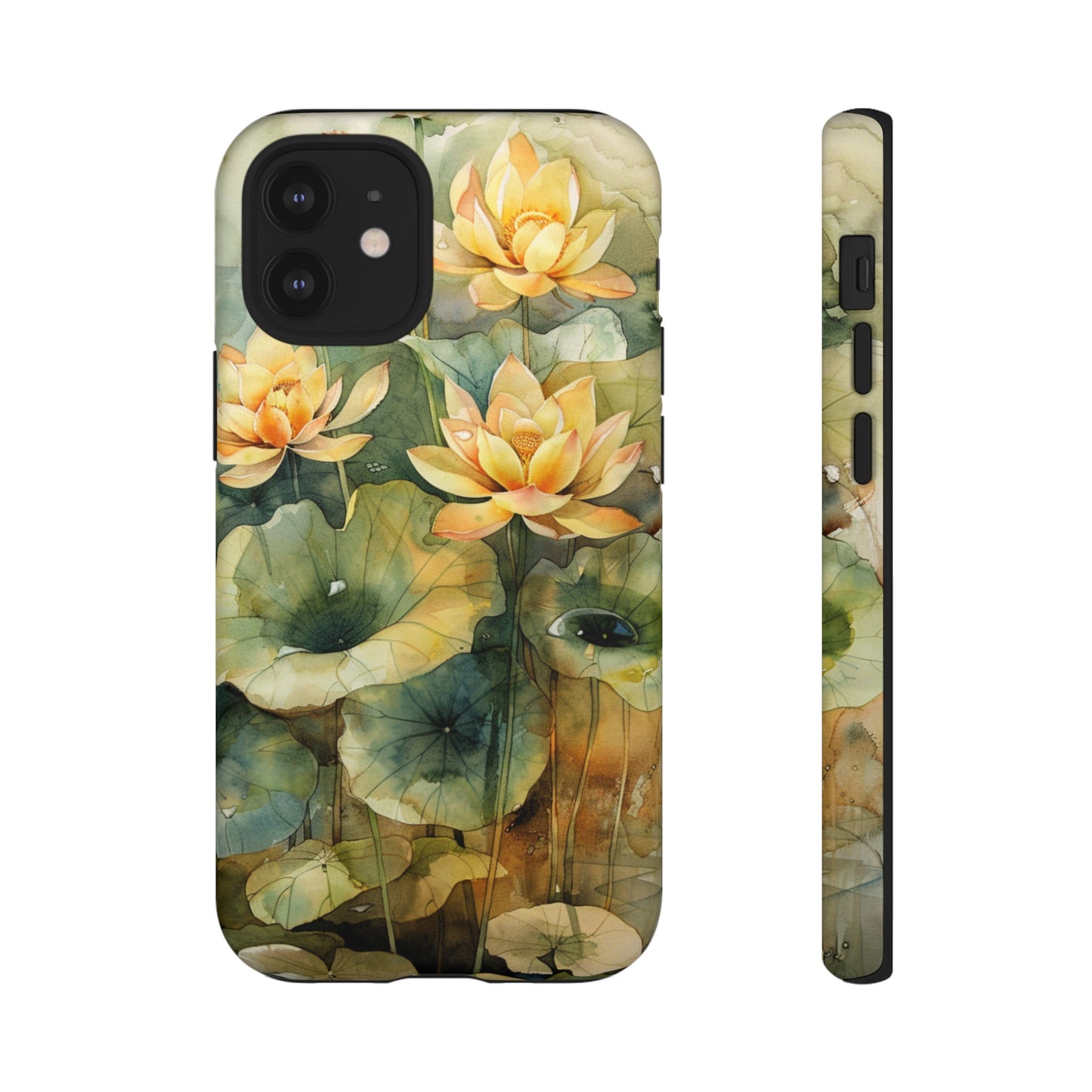 Zen Lotus Watercolor Painting iPhone 15 Case