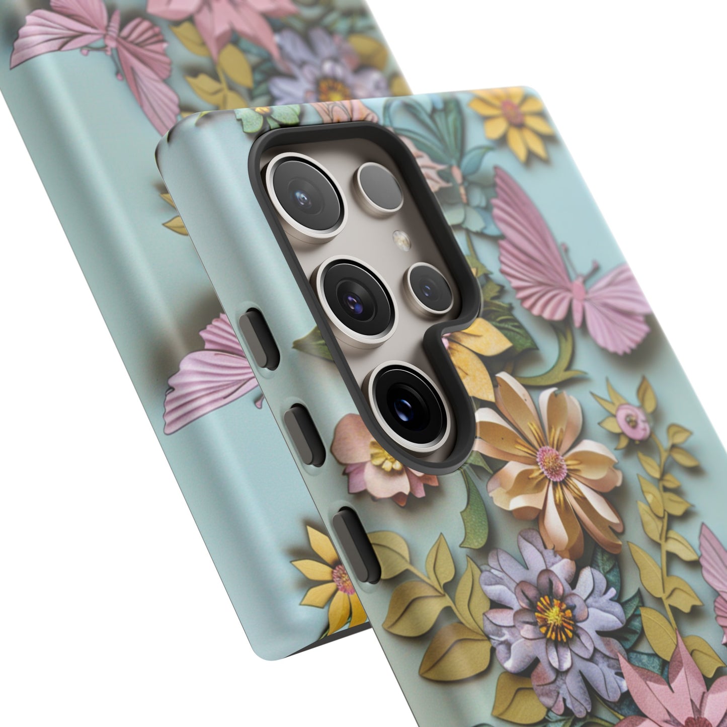 Pastel Pink Butterflies and Flowers iPhone Case