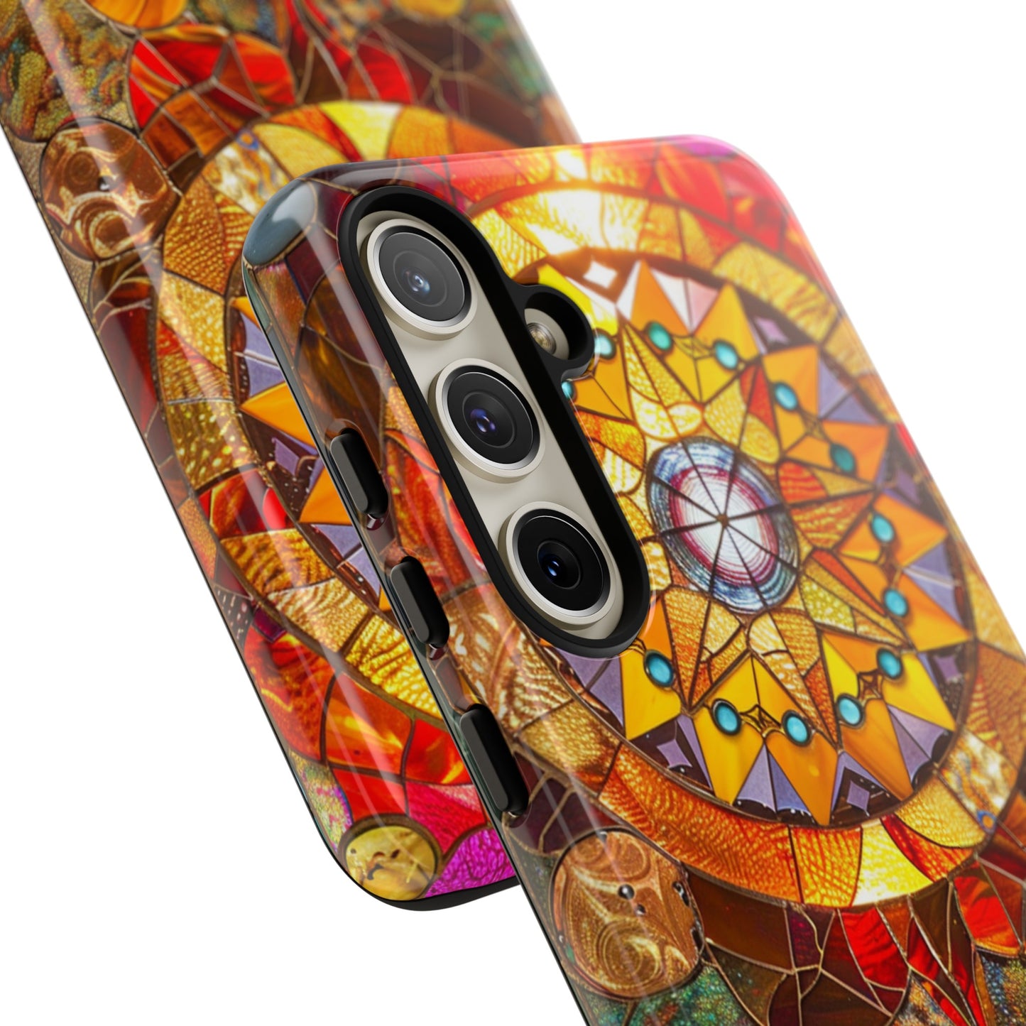 Cosmic Stained Glass Mandala Phone Case