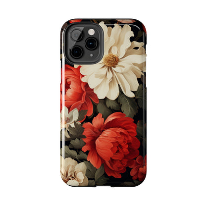 Vintage Floral Aesthetic Phone Tough Case | Antique Elegance for iPhone