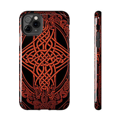 Eternal Weave iPhone Case, Red Celtic Tribal Knots | Timeless Symbolism iPhone Case for Models 11 through 14 Pro Max