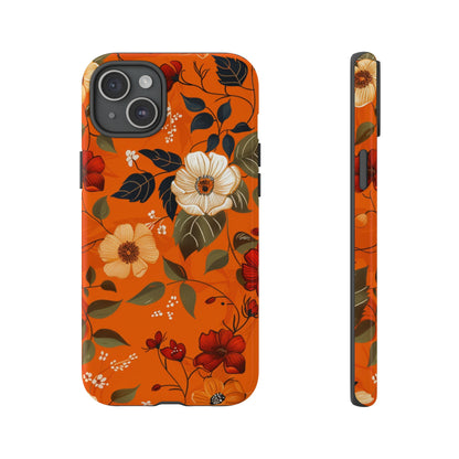 Orange Floral Phone Tough Case