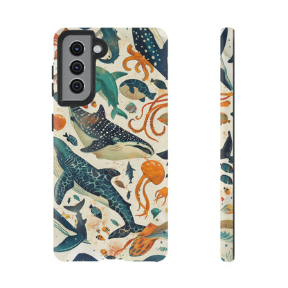 Undersea World Shark, Turtle, Manta Ray Phone Case