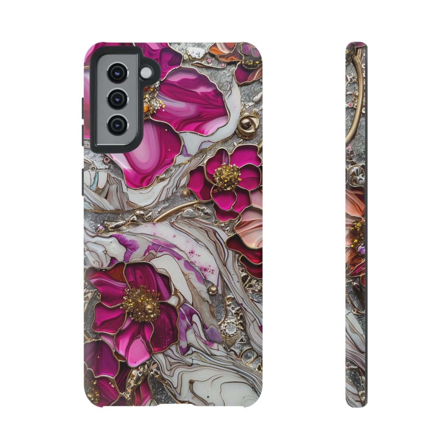 Stained Glass Magenta Floral Paisley Explosion Phone Case