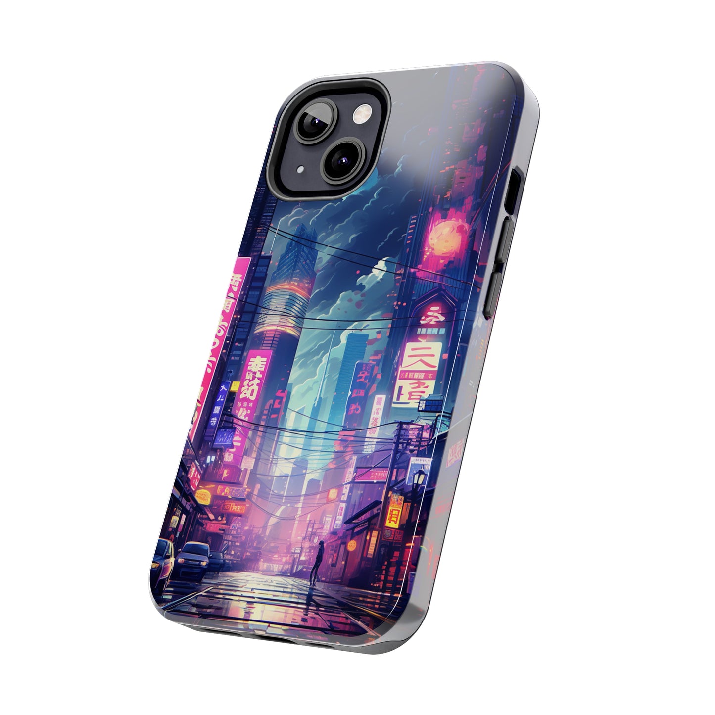 Synthwave Japanese Cyberpunk Night City iPhone Case