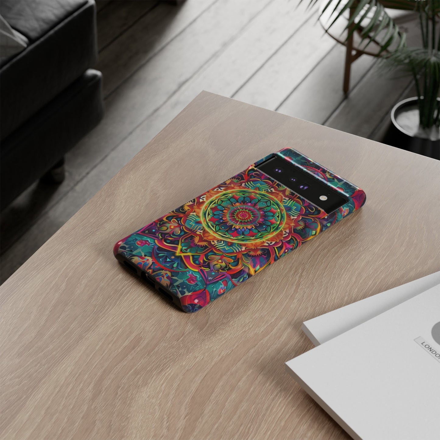 Cosmic Stained Glass Mandala Phone Case