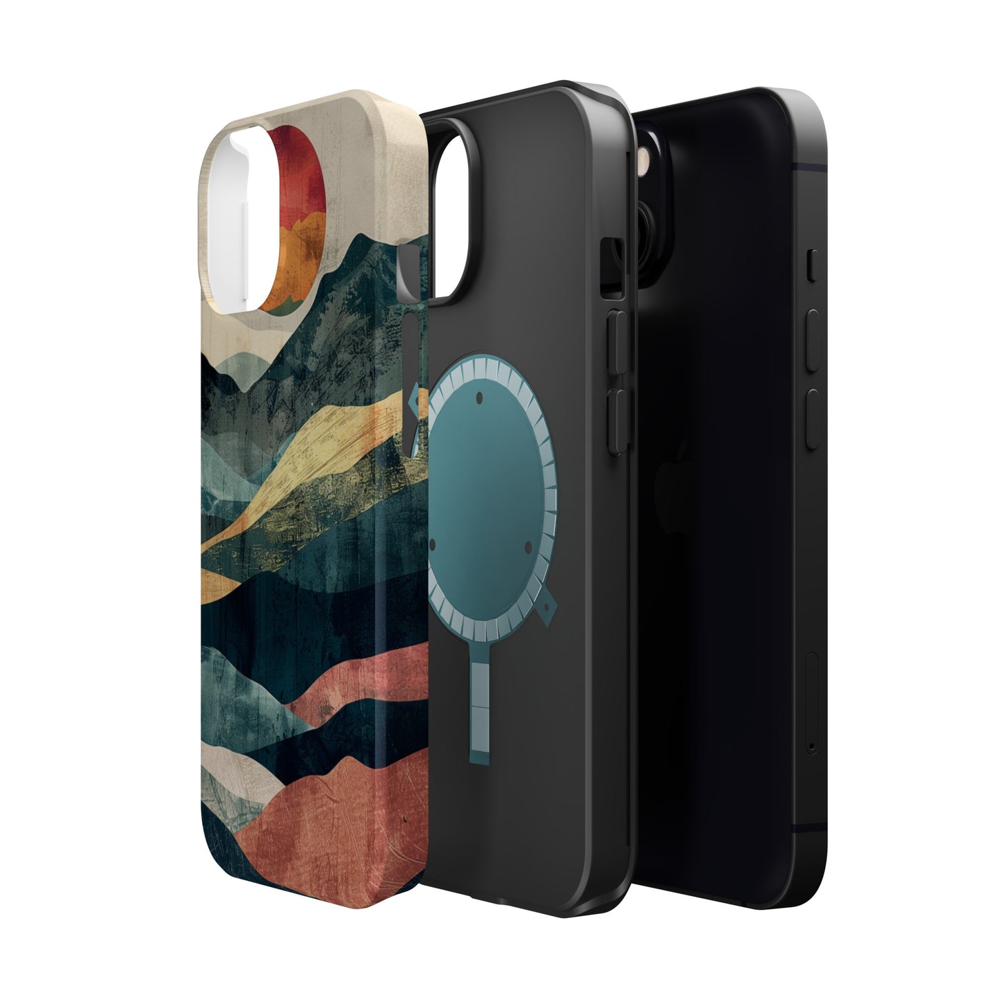 Retro iPhone Case Mountain Sunset MagSafe Phone Case