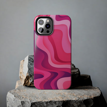 The Pink Wave iPhone Case Splash of Vibrance | Modern Art Meets Protection iPhone Tough Case