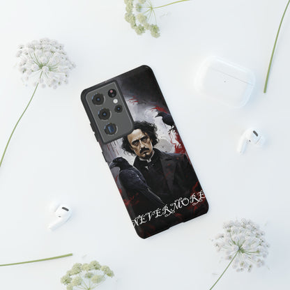 Nevermore Edgar Allen Poe, gothic Raven, Retro Samsung Galaxy Phone iPhone 15, 14 Plus 13 12 7 8 Se Horror Dark Academia Style goth Vibe