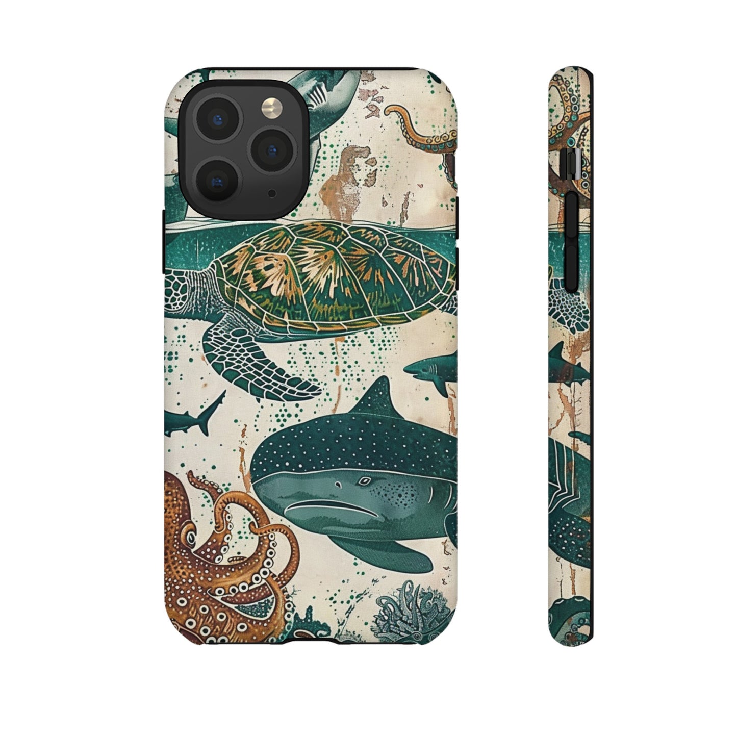 Undersea World Shark, Turtle, Manta Ray Phone Case