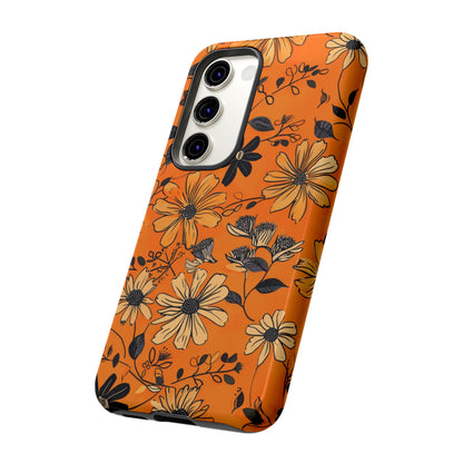 Orange Floral Phone Case Cute Summer Flower Aesthetic